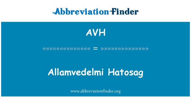 AVH: Allamvedelmi Hatosag
