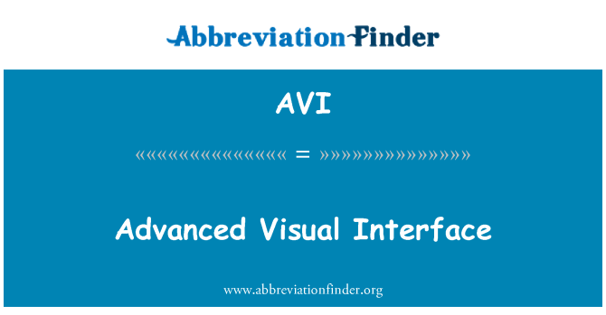 AVI: Geavanceerde visuele Interface