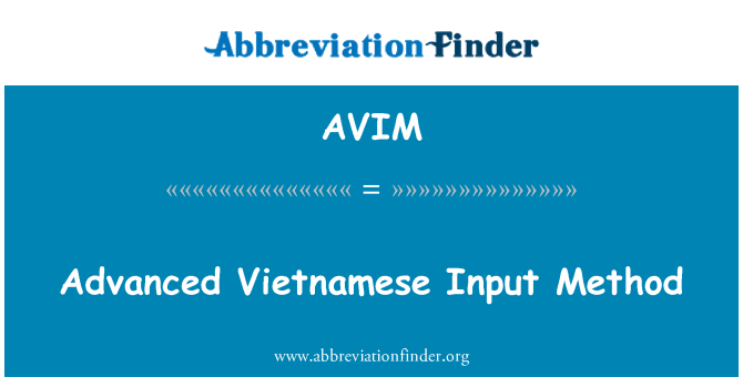 AVIM: Advanced Vietnamese Input Method