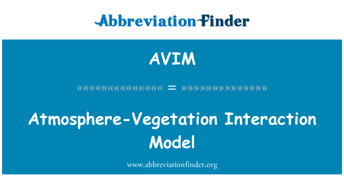 AVIM: Modello di interazione atmosfera-vegetazione