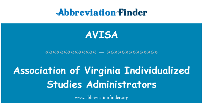 AVISA: Association of Virginia individualiseeritud uuringud administraatorid