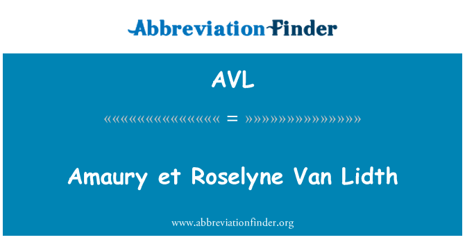 AVL: アマウリー et Roselyne ・ ヴァン ・ Lidth