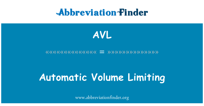 AVL: Automatická hlasitost omezení