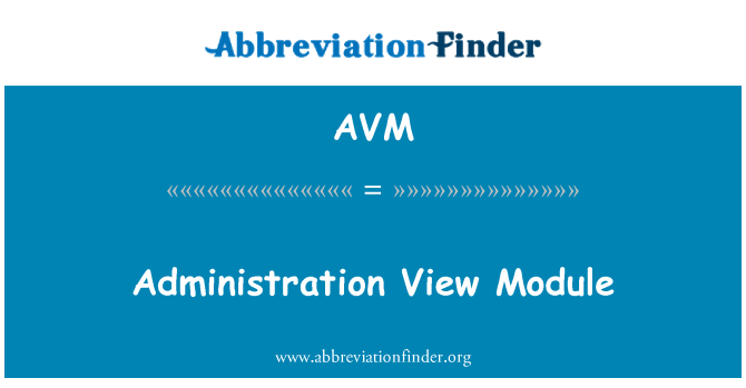 AVM: Yönetim görünümü modülü