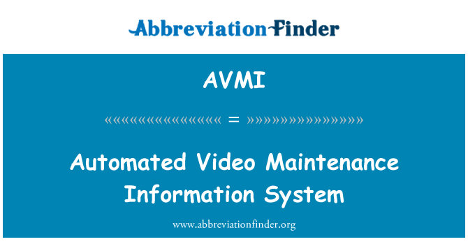 AVMI: Automated Video vzdrževanje informacijskega sistema