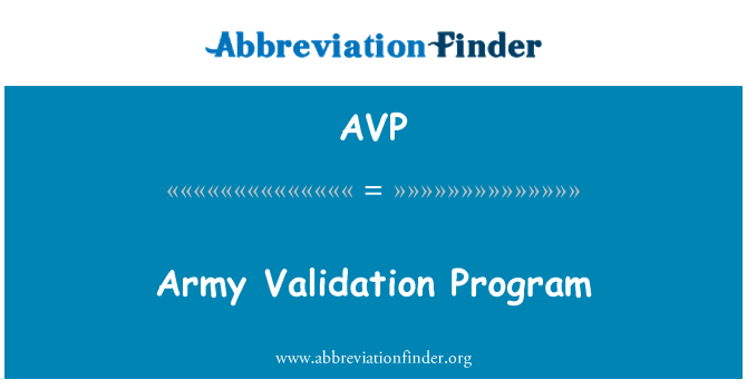 AVP: Armáda ověřovací Program