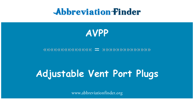 AVPP: Βύσματα ρυθμιζόμενο θύρα αερισμού