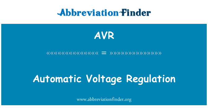 AVR: Otomatis tegangan regulasi