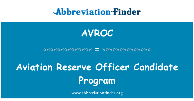 AVROC: Programme de candidat officier de réserve d'aviation