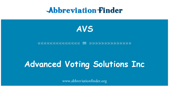 AVS: Advanced Solutions Inc glasovanja