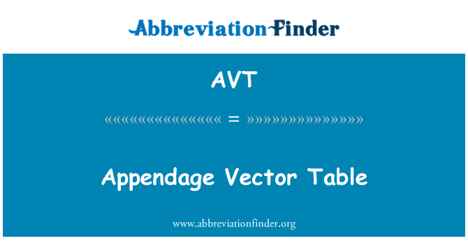 AVT: Tabl fector Atodiad