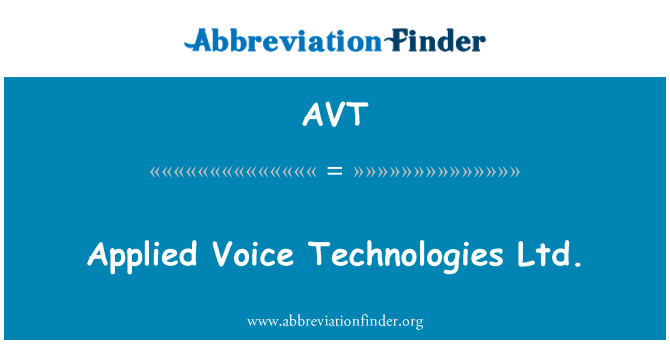 AVT: Applicata Voice Technologies Ltd