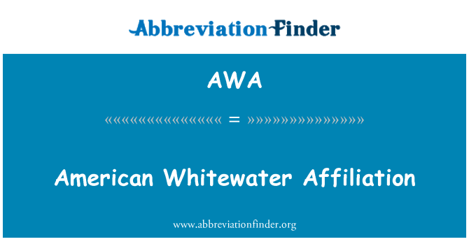 AWA: Affiliazione American Whitewater