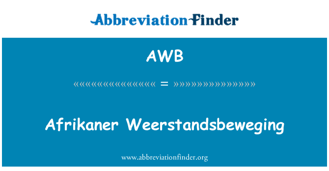 AWB: Perustettu Weerstandsbeweging