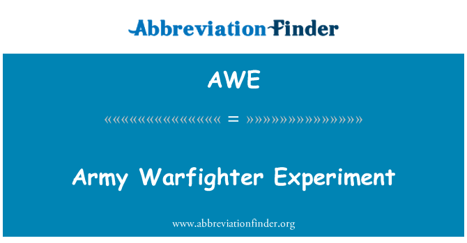 AWE: Arbrawf Warfighter byddin