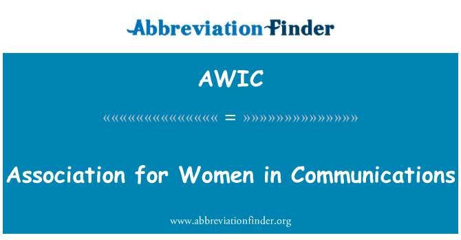 AWIC: 커뮤니케이션에 있는 여자를 위한 협회