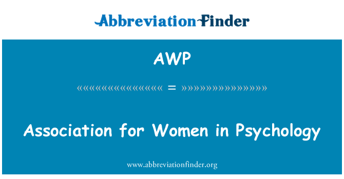 AWP: Association des femmes en psychologie