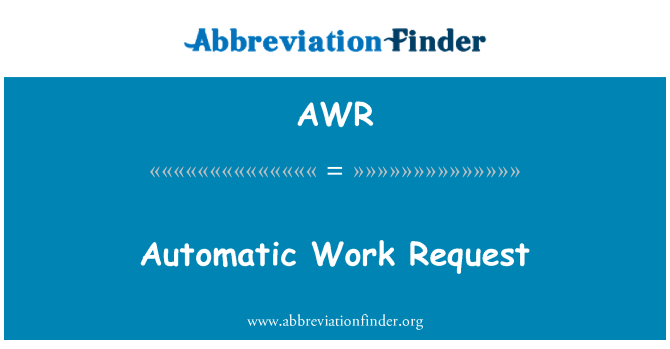 AWR: Cererea de muncă automată