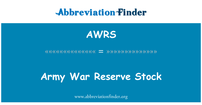 AWRS: Mete an rezèv sòlda lame an rezèv