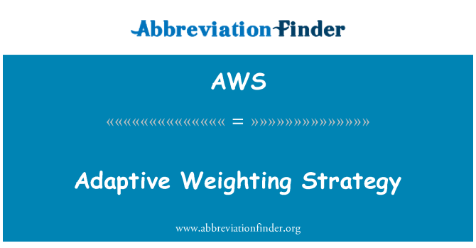 AWS: Adaptivní Vážení strategie