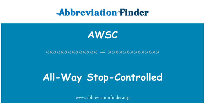 AWSC: All-Way Stop řízené