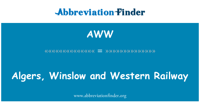 AWW: Algers, Winslow dan Western Railway
