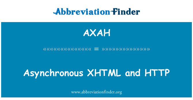 AXAH: Hwnnw'n XHTML a HTTP