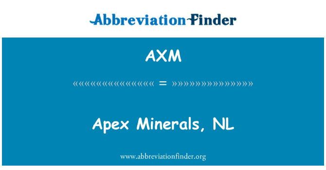AXM: Apex Minerals, NL