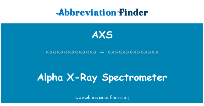 AXS: الفا ایکس رے سپکٹرومیٹر