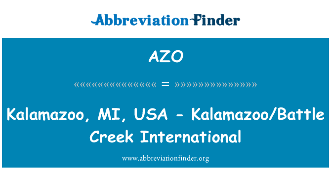 AZO: Kalamazoo, MI, ASV - Kalamazoo/Battle Creek International