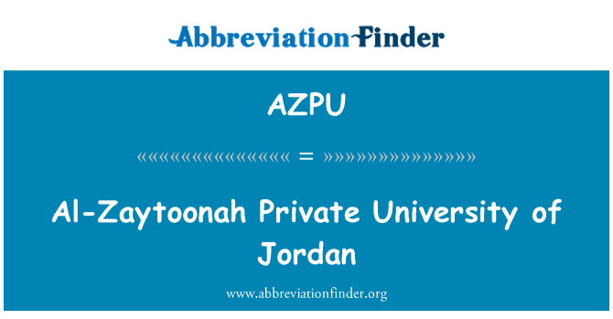 AZPU: Al-Zaytoonah özel üniversite Jordan