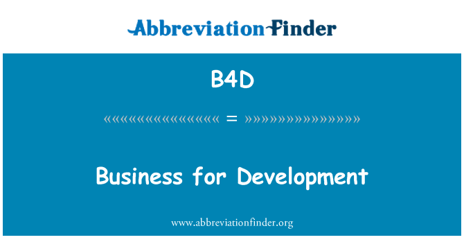B4D: 개발을 위한 사업