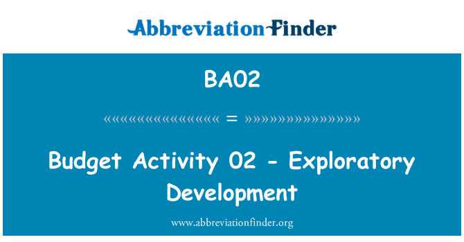 BA02: 予算活動 02 - 探索的開発