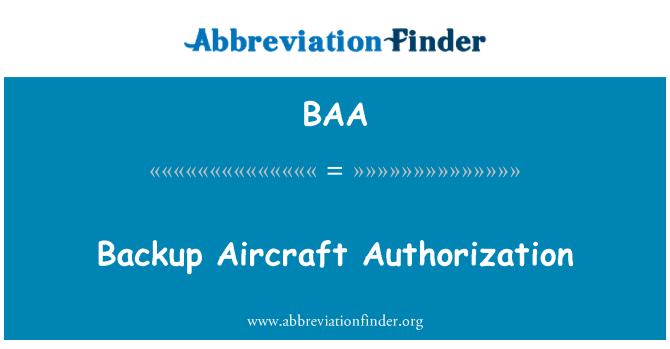 BAA: Yedek uçak yetkilendirme