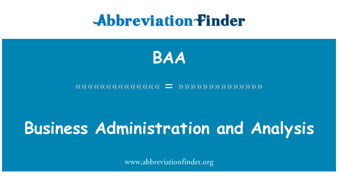 BAA: Business Administration och analys