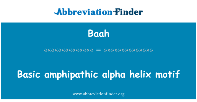 Baah: Podstawowe amfifilowe Helisa alfa motyw