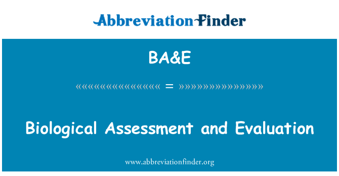 BA&E: ชีวภาพการประเมินและการประเมินผล