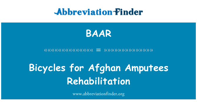 BAAR: Bicycles for Afghan Amputees Rehabilitation