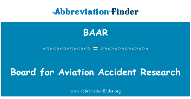 BAAR: Consiglio per la ricerca di incidente dell'aviazione
