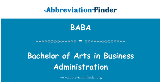BABA: Bachelor of Arts in Business Administration