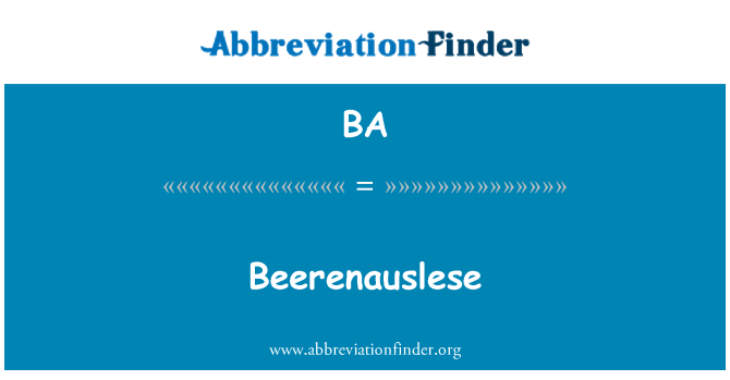 BA: Beerenauslese