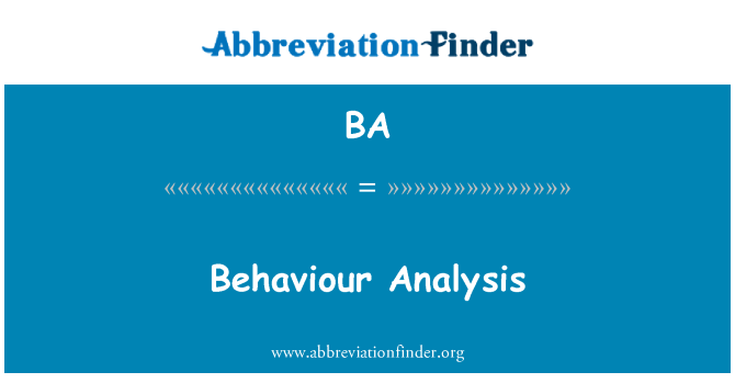 BA: Behaviour Analysis