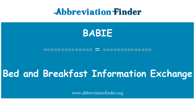 BABIE: Výměna informací Bed and Breakfast