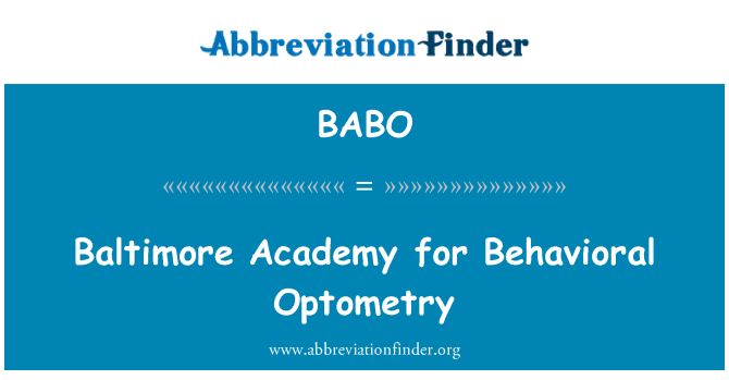 BABO: Acadèmia de Baltimore d'optometria conductual