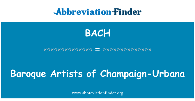 BACH: Barokk kunstnere Champaign-Urbana