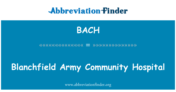 BACH: Lopital kominote Blanchfield lame