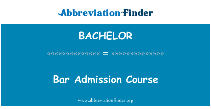 BACHELOR: Bar au cours d'Admission