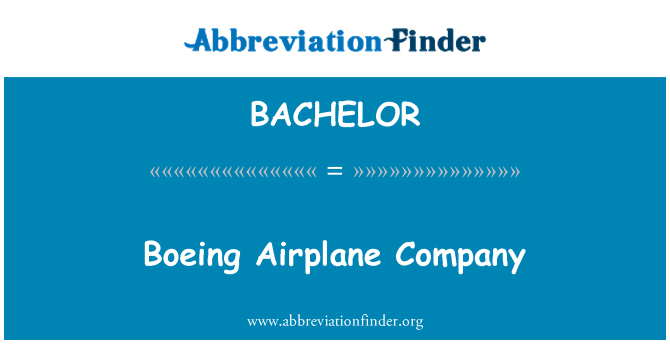 BACHELOR: Lietadlo Boeing spoločnosti