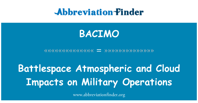 BACIMO: Battlespace atmosferických a Cloud vplyvy na vojenské operácie