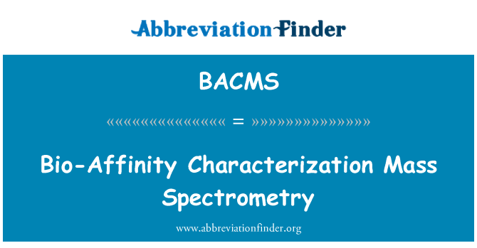 BACMS: Bio-Affinity Characterization Mass Spectrometry